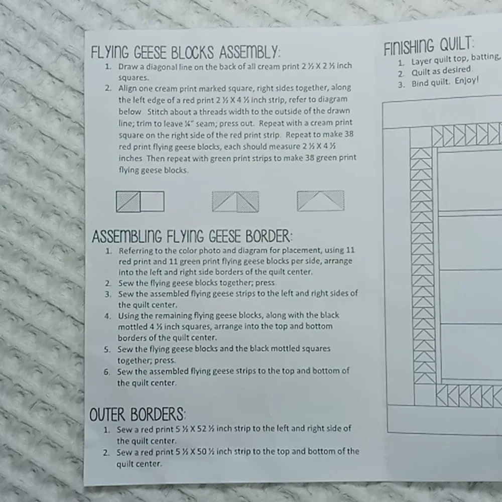 New in Bag Happy Holidays Buttermilk Basin Quilt Finishing Kit. 50 x 62 Inches
